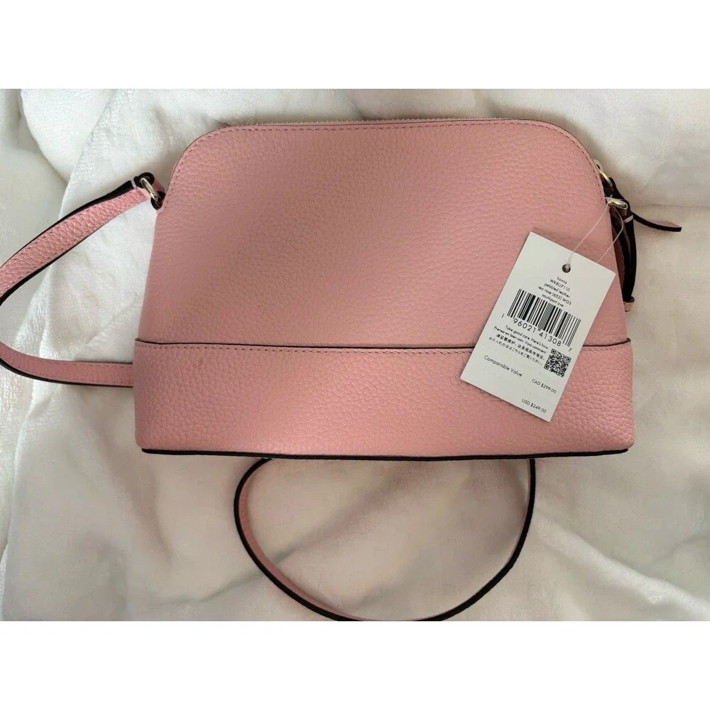 Kate Spade Hanna Tea Rose Pink Pebbled Leather Crossbody Bag New with Tags - Picture 2 of 10